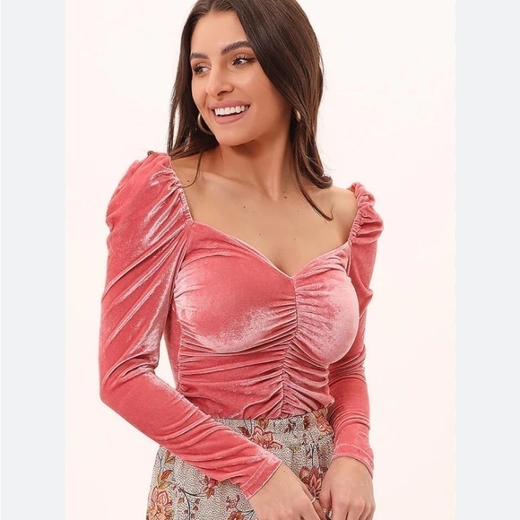 MINKPINK x Revolve Mekness Ruched Top In Blush Size S - Picture 3 of 8